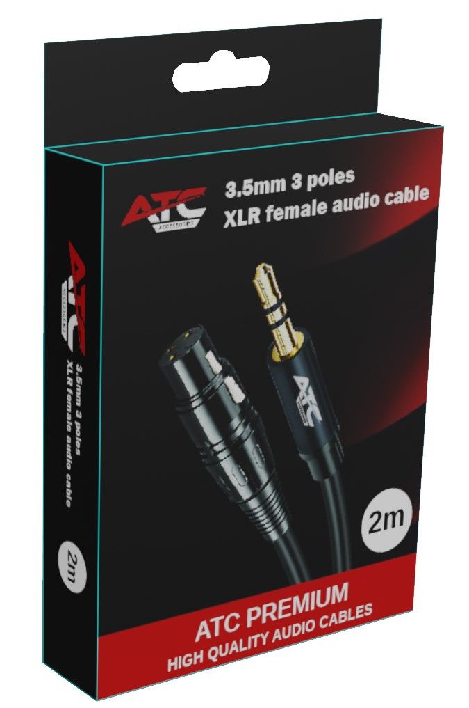 3.5mm 3-Pole XLR Female Audio Cable 2m - Image 2