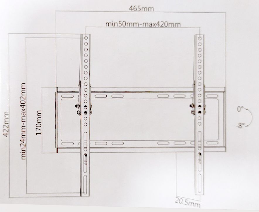 ATC Βάση TV Επιτοίχια ATC-055 32‑65″ - Image 5
